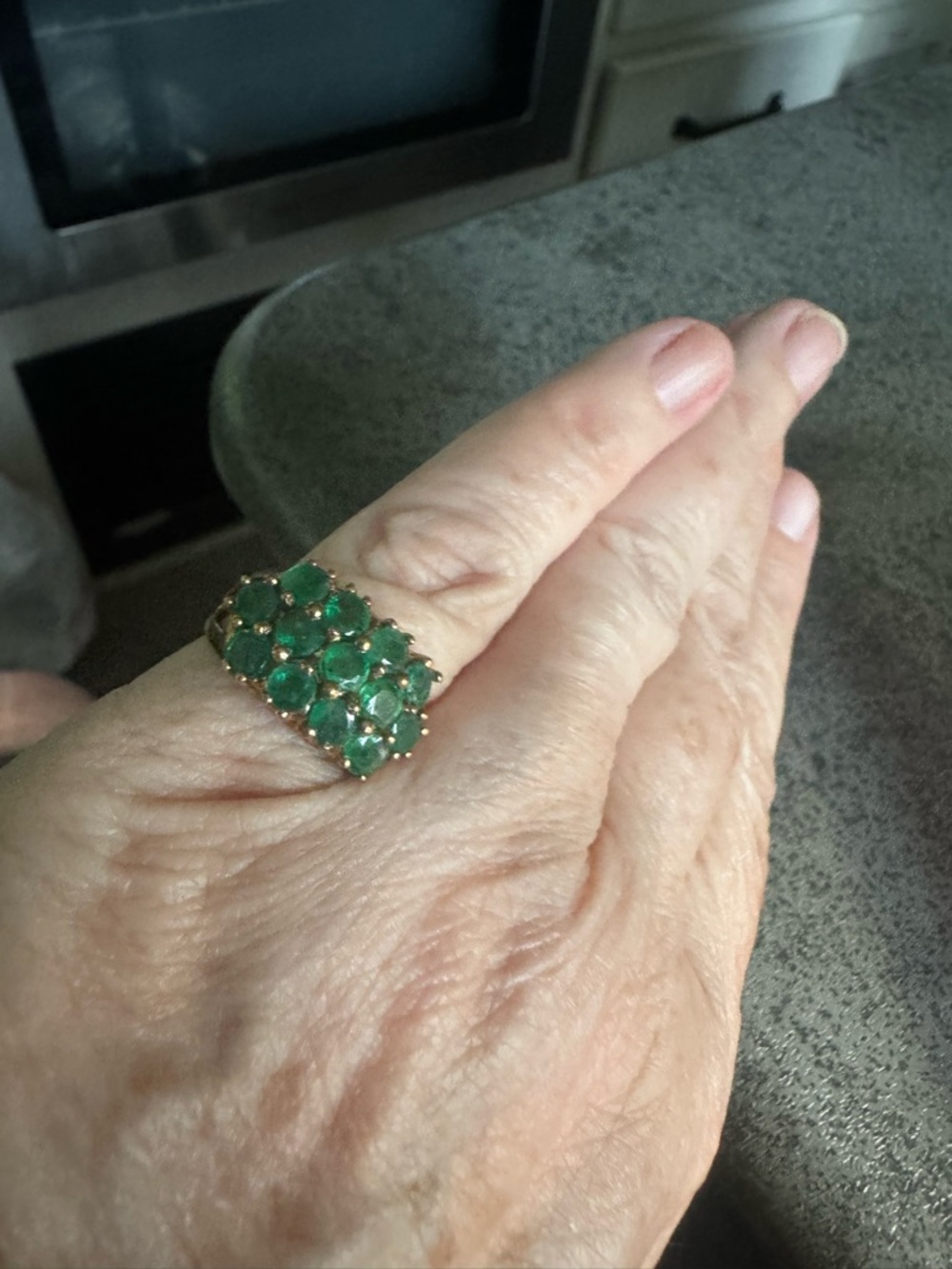 14K Emerald Ring 13 stones *NEW PICS& Video - Picture 14 of 16